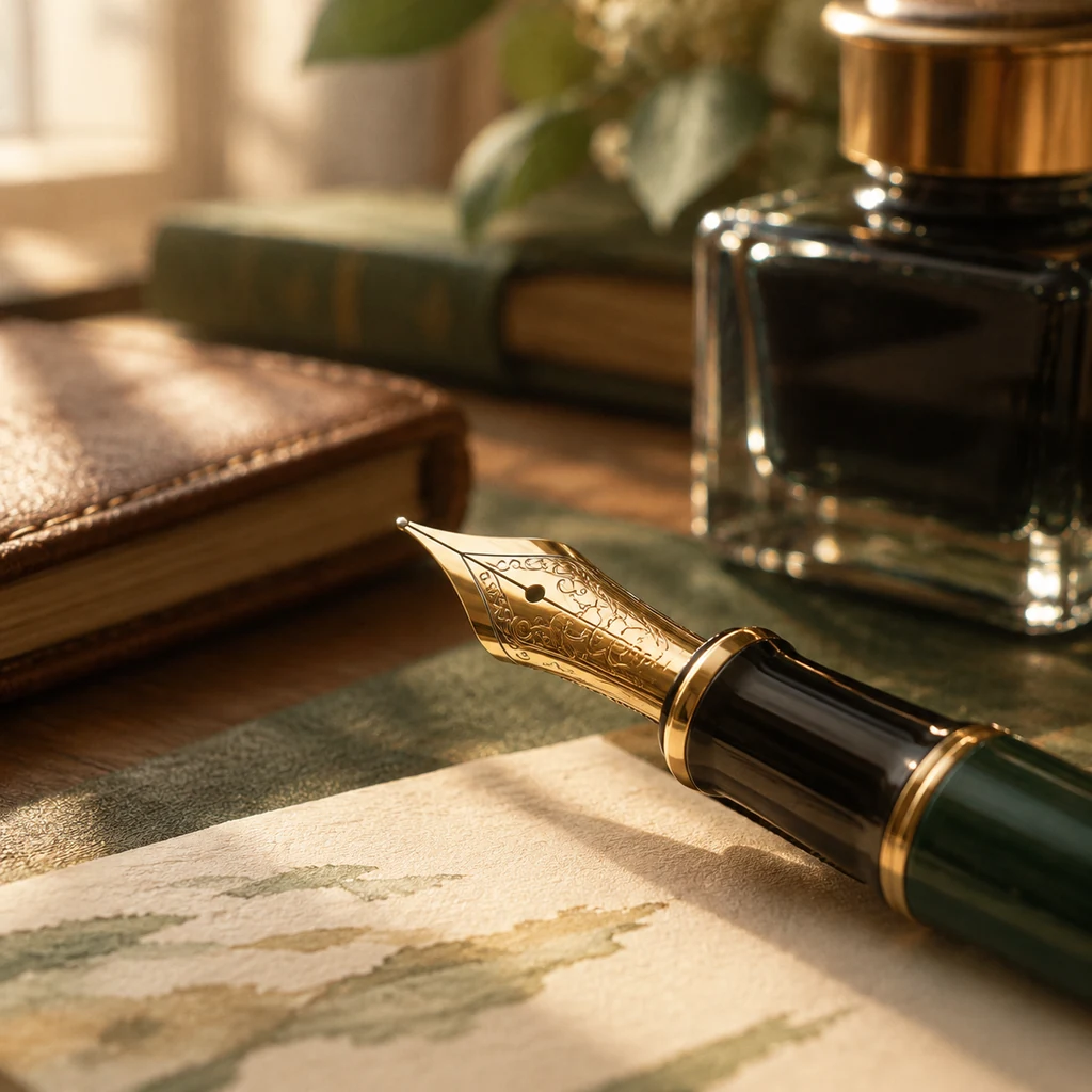 Gold nib in close-up